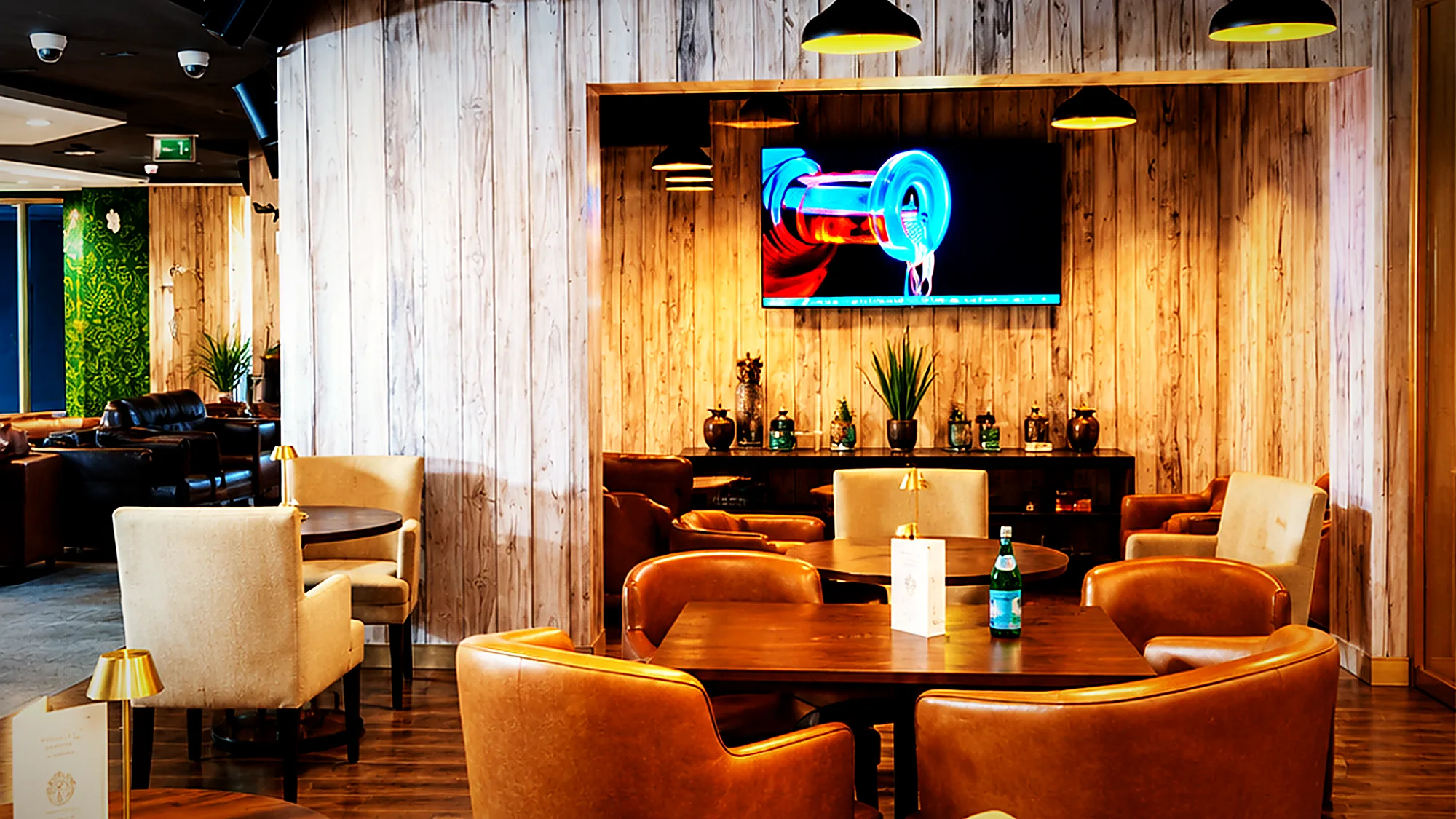 The Wild Woven lounge in low light