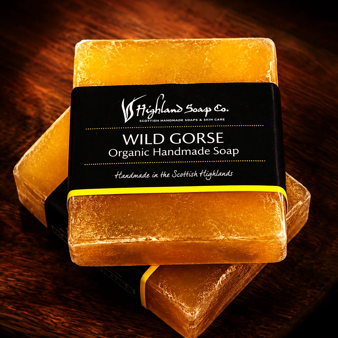 A bar of Wild Gorse handmade soap from the Scottish Highlands